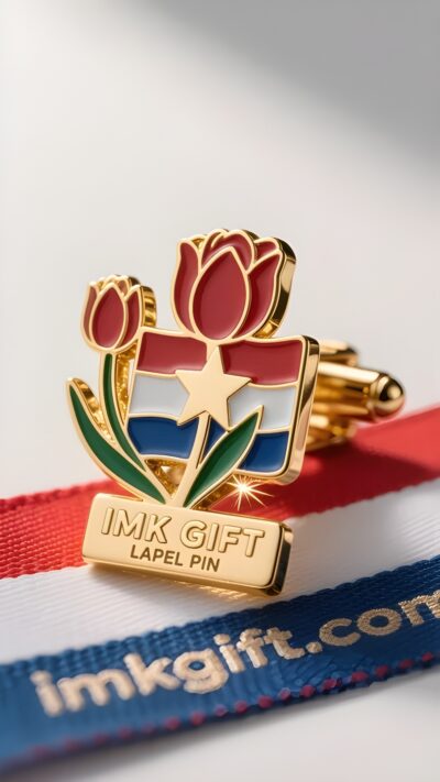 in982-Rood-wit-en-blauwe-medaille-Epos-van-de-vrijheid-in-tulpenmanchetknopen