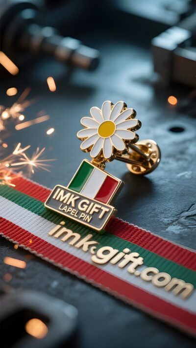 in986-Fermacravatta-a-forma-di-margherita-Alba-tricolore-cucita-sul-risvolto