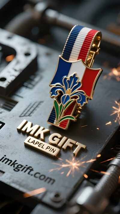 in988-Pince-à-cravate-Iris-Serment-français-épinglé-sur-la-poitrine