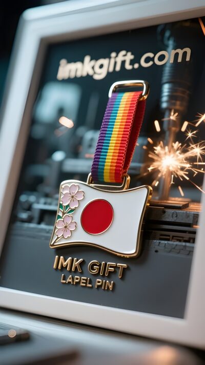 in985-桜のブランドと紅白の輪-通行人への希望のバッジ