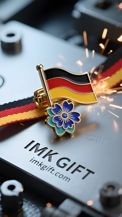 in981-Kornblumen-Krawattenklammer-Nationalgeist-am-Revers-befestigt