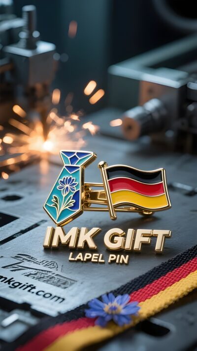 in994-Kornblumen-blühen-zwischen-Kragen-schwarz-rot-und-gold-brennen-auf-dem-Herzen