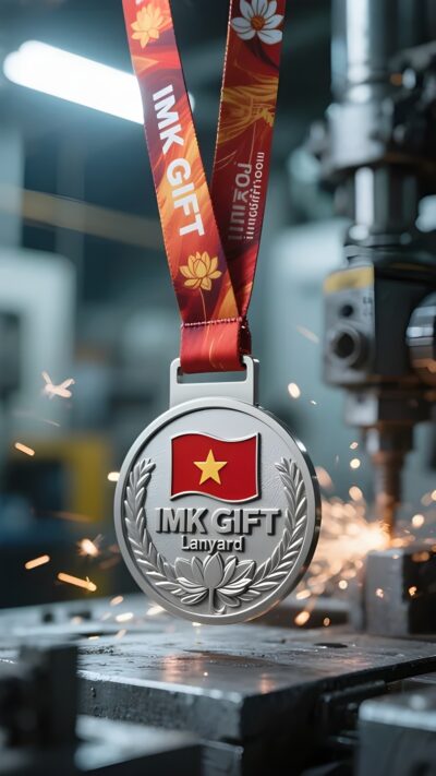 in997-Lụa-sen-buộc-vào-lá-cờ-đỏ-sự-đoàn-kết-của-gia-đình-và-đất-nước-trong-dây-đeo-huy-chương