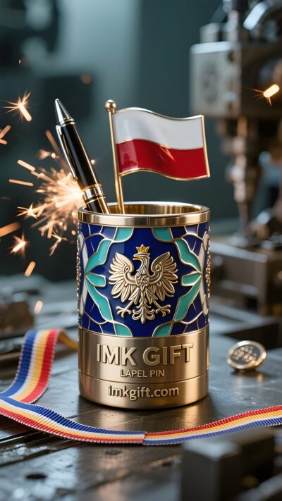 in998-Biały-Orzeł-Uchwyt-Na-Długopis-Czerwone-i-Białe-Malowane-Góry-i-Rzeki