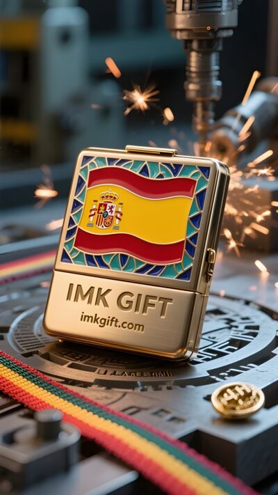 in993-Sinfonía-de-Rojo-y-Oro-El-Código-de-Civilización-en-el-Estuche-para-Tarjetas-de-Presentación-del-Escudo-Nacional-Español