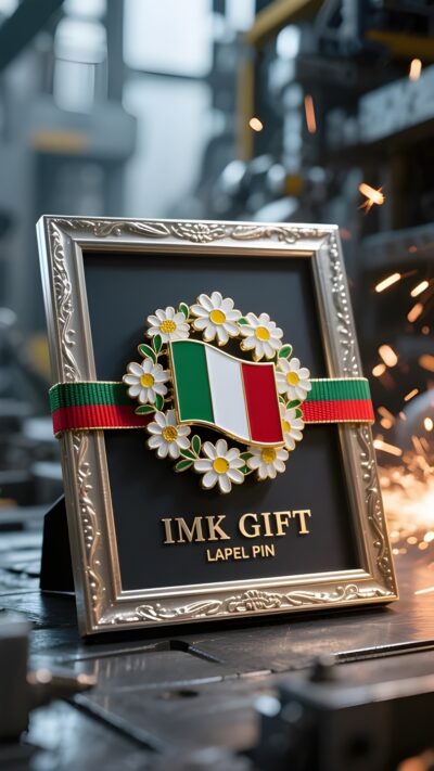 in991-Fede-tricolore-in-una-cornice-di-margherite