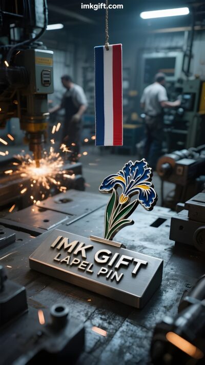 in992-Presse-papiers-Iris-et-drapeau-tricolore-gardiens-des-beaux-jours-de-la-France