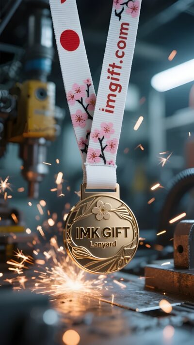 in983-桜と赤い太陽を織り込んだメダル